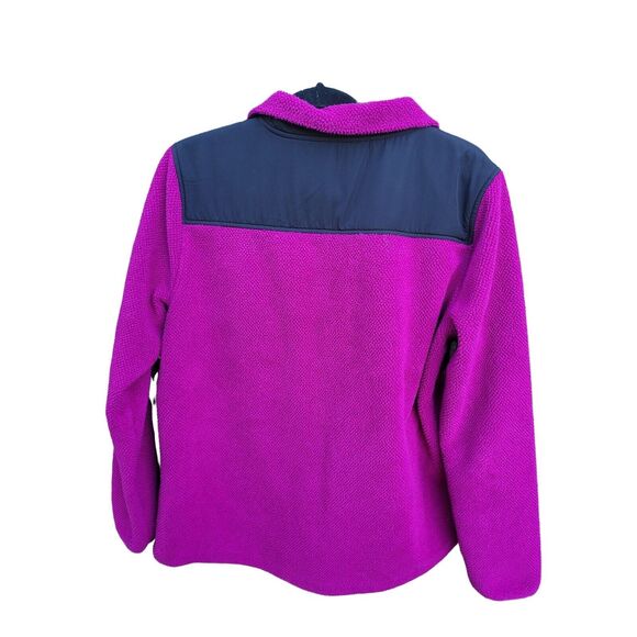 Fila Sport Zip Up Fleece Sweatshirt XL Womens Purple Black Long Sleeve Heavy War - Picture 3 of 4